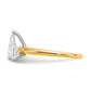 1 Carat Pear Solitaire Lab Grown Diamond Engagement Ring in 14 Karat Two Tone Gold