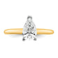 1 Carat Pear Solitaire Lab Grown Diamond Engagement Ring in 14 Karat Two Tone Gold