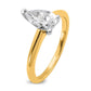 1 Carat Pear Solitaire Lab Grown Diamond Engagement Ring in 14 Karat Two Tone Gold