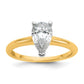 1 Carat Pear Solitaire Lab Grown Diamond Engagement Ring in 14 Karat Two Tone Gold