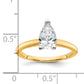 1 Carat Pear Solitaire Lab Grown Diamond Engagement Ring in 14 Karat Two Tone Gold