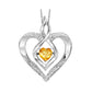 Rhythm of Love Lab Created Heart Shape Citrine Pendant in Sterling Silver