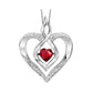 Rhythm of Love Lab Created Heart Shape Garnet Pendant in Sterling Silver
