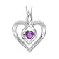 Rhythm of Love Lab Created Heart Shape Amethyst Pendant in Sterling Silver