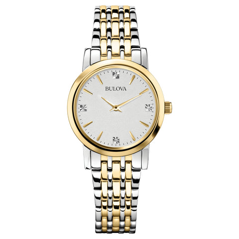 Bulova Classic Women's Gold Diamond Stainless Steel Dress Watch 98P115