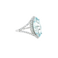 Marquise Sky Blue Topaz and Diamond Halo Cocktail Ring in 14K White Gold