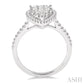 1 Ctw Round Cut Lovebright Diamond Pear Shape Ring in 14K White Gold