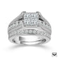 Princess Cut Diamond Wedding Set in 10 Karat White Gold
