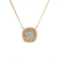 14K Yellow Gold Multi Stone Diamond Pendant Necklace