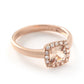 Cushion Cut Morganite and Diamond Halo Ring in 10K Rose Gold