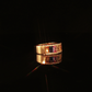 Yellow Gold Multi-Color Sapphire Diamond Band Ring