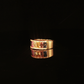 Yellow Gold Multi-Color Sapphire Diamond Band Ring