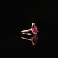 Rose Gold Pear Amethyst Diamond Halo Ring