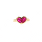 Pear Shaped Two Stone Ruby Heart Ring in Rose Gold