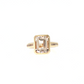 14k Yellow Gold Bezel-Set Rectangular Morganite Diamond Ring