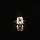 14k Yellow Gold Bezel-Set Rectangular Morganite Diamond Ring