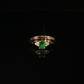 14K Yellow Gold Oval Emerald and Diamond Ring