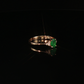 14K Yellow Gold Oval Emerald and Diamond Ring