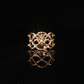 18k Yellow Gold Diamond Lattice Band Ring