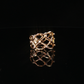 18k Yellow Gold Diamond Lattice Band Ring