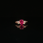 Oval Ruby Diamond Ring in 14K Rose Gold