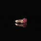 Oval Ruby Diamond Ring in 14K Rose Gold