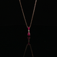 14k Yellow Gold Pear Ruby and Diamond Pendant Necklace