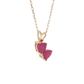 14K Yellow Gold Heart-Shaped Ruby and Diamond Pendant Necklace
