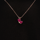 14K Yellow Gold Heart-Shaped Ruby and Diamond Pendant Necklace