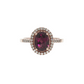 Oval Rhodolite Diamond Halo Ring in 10K Rose Gold
