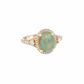 Oval Opal Diamond Halo Ring in Yellow Gold