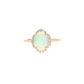 10K Yellow Gold Oval Opal and Diamond Halo Cocktail Ring