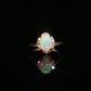 10K Yellow Gold Oval Opal and Diamond Halo Cocktail Ring