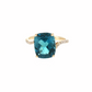 Cushion London Blue Topaz Diamond Ring in 10K Yellow Gold
