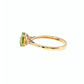 Cushion Cut Peridot and Diamond Ring in 10K Yellow Gold