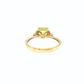 Cushion Cut Peridot and Diamond Ring in 10K Yellow Gold