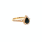 10K Yellow Gold Pear Sapphire Diamond Halo Ring