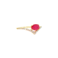 Oval Ruby and Diamond Chevron Ring in 10K Yellow Gold