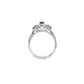 Oval Ruby and Diamond Halo Ring in 10K White Gold
