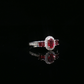 Oval Ruby and Diamond Halo Ring in 10K White Gold