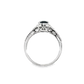 Oval Sapphire and Diamond Halo Ring in 10K White Gold