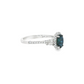 Oval Sapphire and Diamond Halo Ring in 10K White Gold
