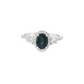 Oval Sapphire and Diamond Halo Ring in 10K White Gold