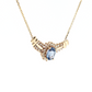 Oval Sapphire and Diamond Necklace in 14K Yellow Gold