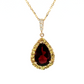 Pear Shape Garnet Diamond Bail Yellow Sapphire Halo Necklace