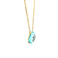 14K Yellow Gold 8ct Round Blue Topaz Pendant Necklace