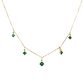 14K Yellow Gold Princess Cut Emerald and Diamond Necklace
