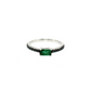 Emerald-Cut Emerald and Black Diamond Ring in 14K White Gold