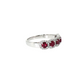 14K White Gold 5-Stone Ruby and Diamond Halo Ring