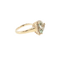 14K Yellow Gold Trillion Green Quartz Diamond Cocktail Ring